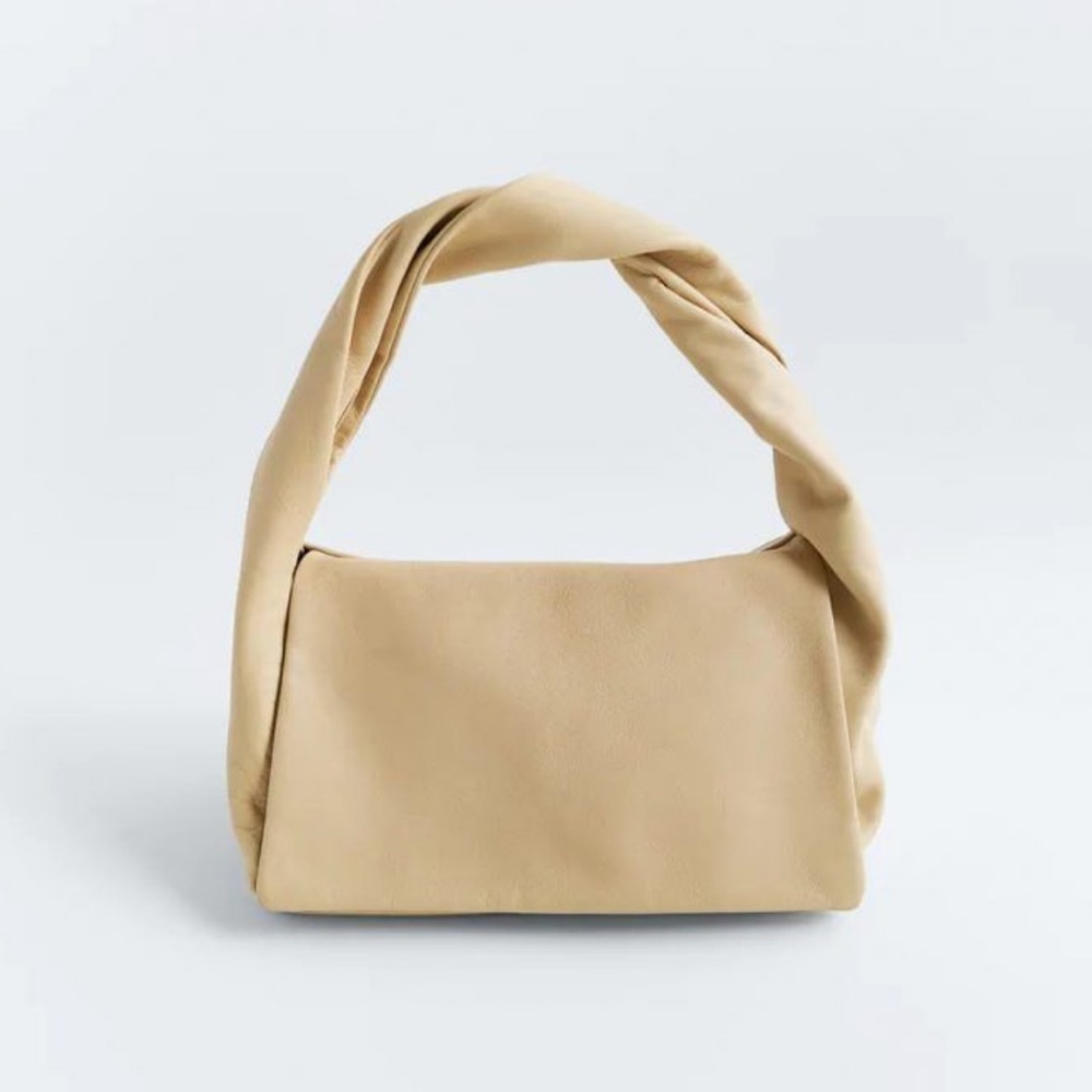 ZARA Leather bag / Beige shoulder bag